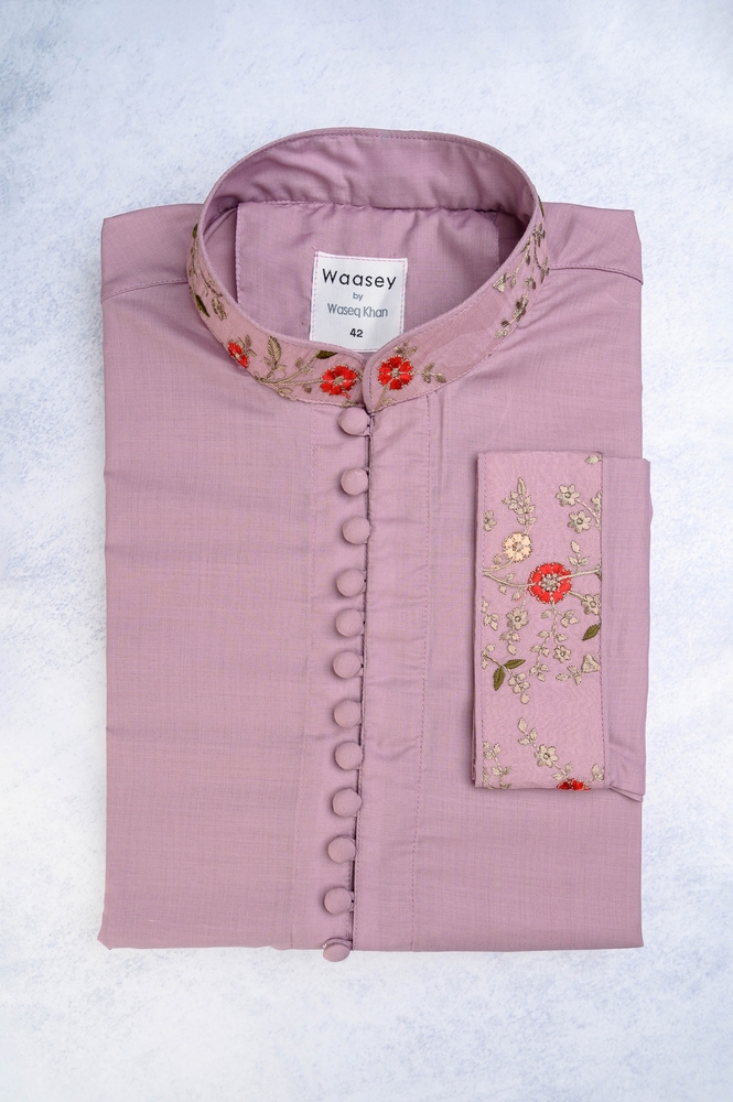 Blush Pink Floral Embroidery